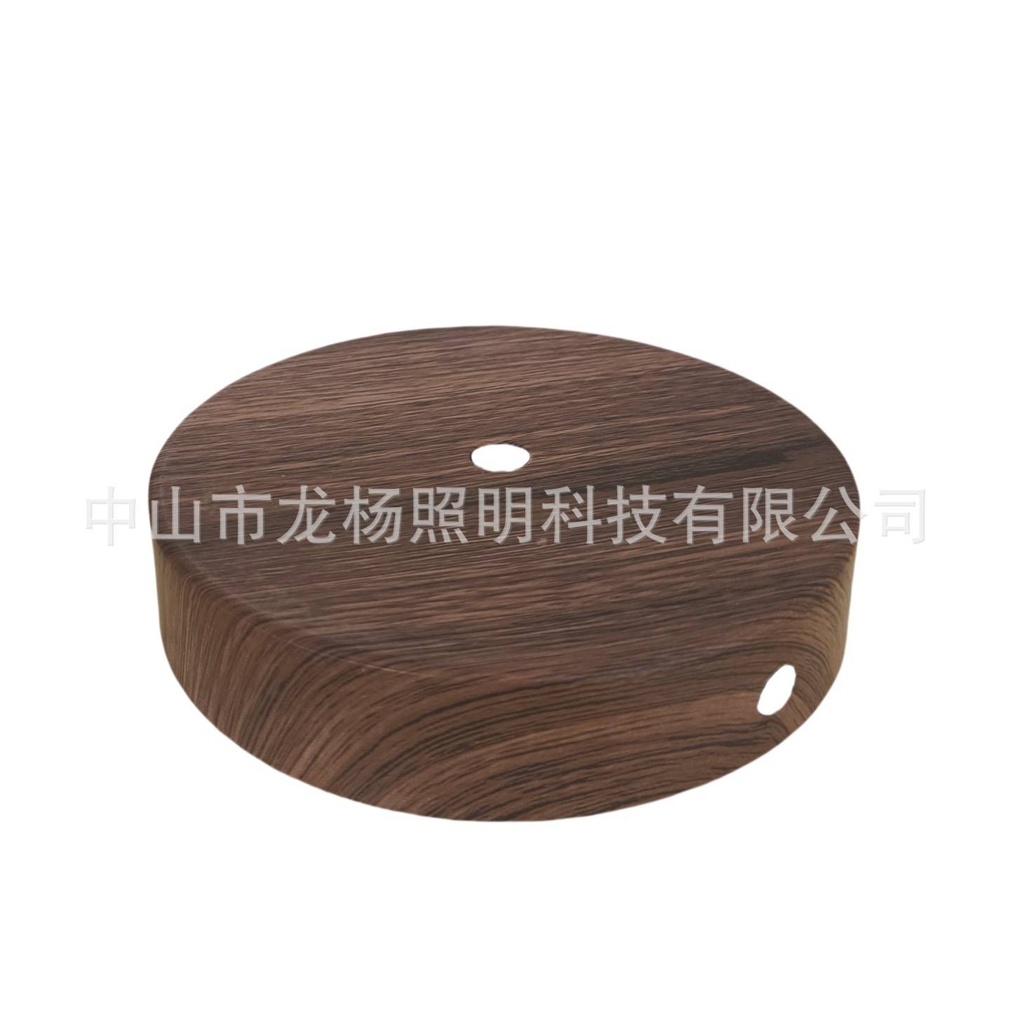 台灯落地灯铁艺折边盘底盘底座圆盘金属电镀胡桃木色灯具配件图片