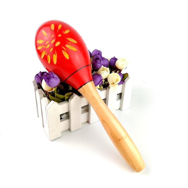 25cm大号木质椰树沙锤 刻花沙锤奥尔夫乐器儿童打击乐器 砂球