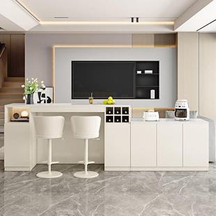 Rt吧d轻奢台桌代简QHU约家用客厅岩板户型现中岛台餐桌小实木隔断