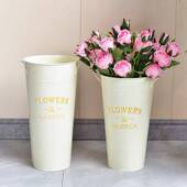 美式 醒花桶家用插花桶花店鲜花桶铁皮桶深水桶养花桶鲜花花瓶花桶