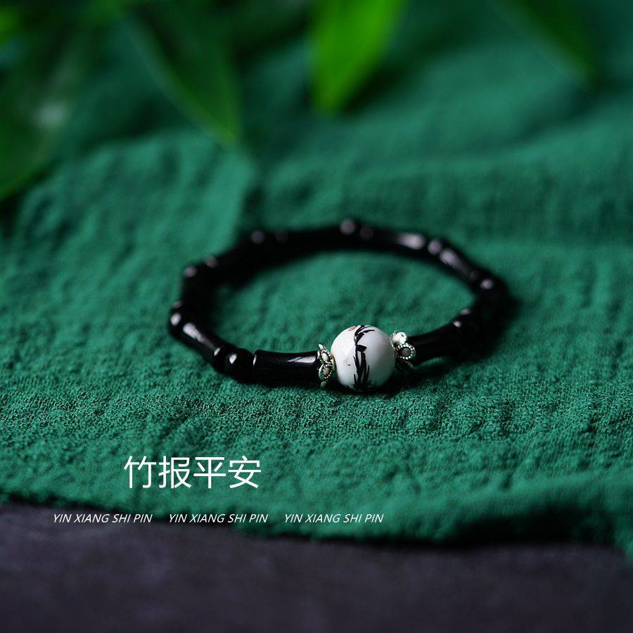 竹节手链女高级感情侣手绳陶瓷手串学生编织女款绳子女士小众配饰图片