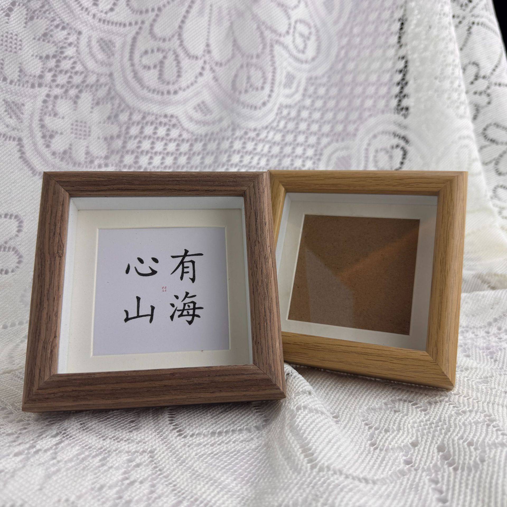 4寸中空油画相框摆件蝴蝶标本diy洞洞板照片墙装饰小摆木框家居图片