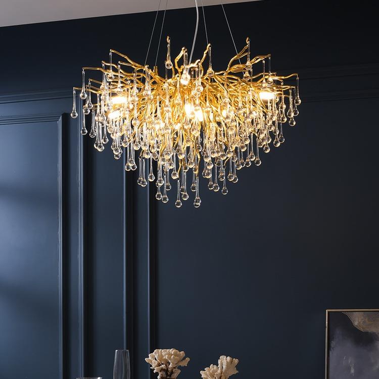 后现代轻奢水晶客厅灯酒店大堂复式楼别墅餐厅个性创意设计感吊灯