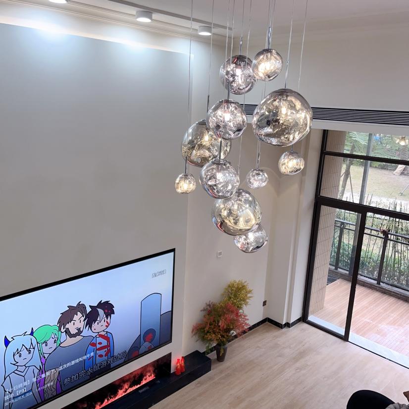 意式轻奢餐厅吧台楼梯床头吊灯设计师艺术前台商用创意熔岩小吊灯