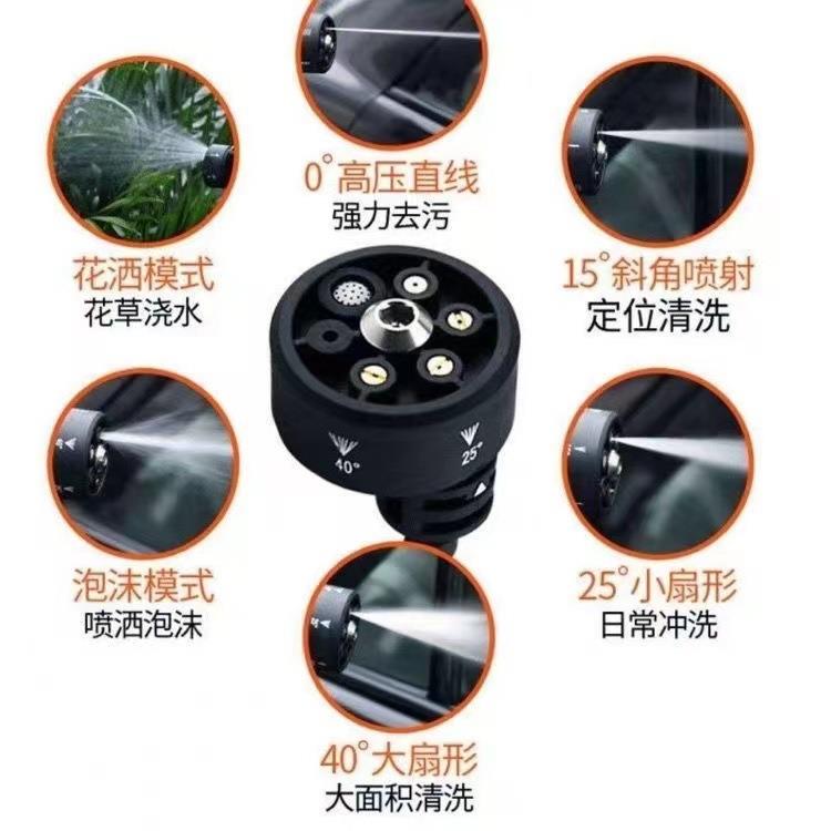 高压绿化浇水清洗便捷喷头 多角度水枪洗车机 六合一喷头卡接喷嘴