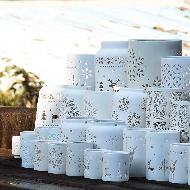 品春园简约风格白色多孔透气多肉植物铁皮石斛蝴蝶兰镂空陶赵之孙