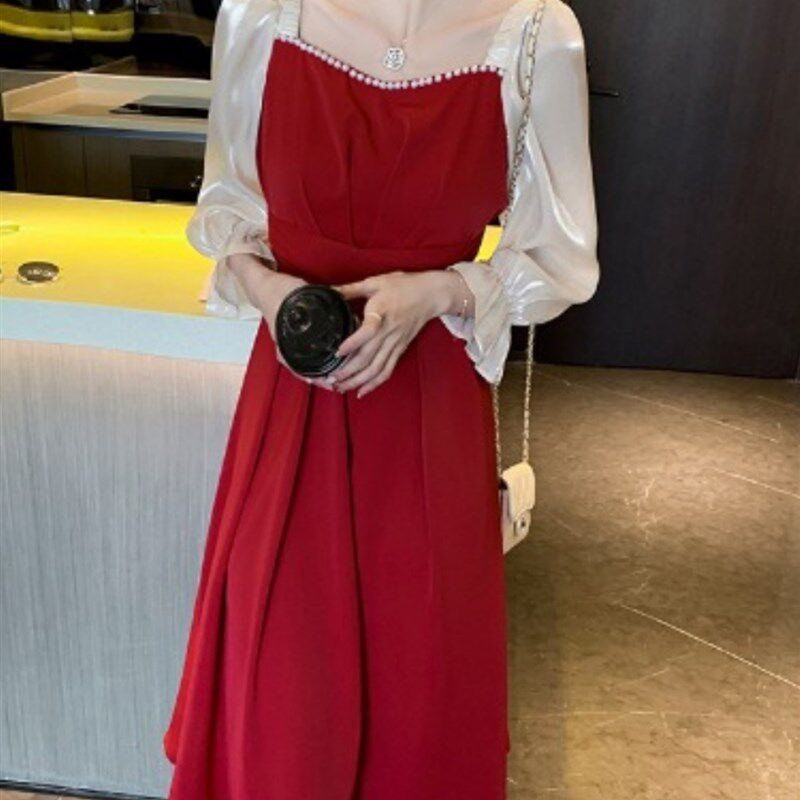 敬酒服新娘高级感回门红色裙子小礼服平时可穿2024订婚连衣裙女秋