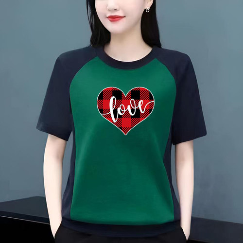 2024夏季新款中年妈妈装短袖t桖纯棉女士大码宽松女装打底衫上衣