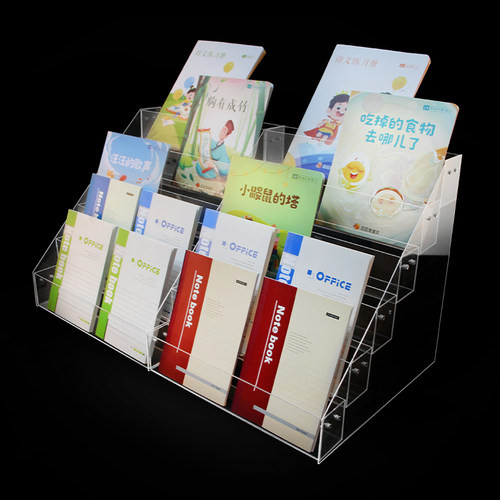 亚克力文件袋实拍多功能型架架展示架阶梯超市文具店收纳架笔架