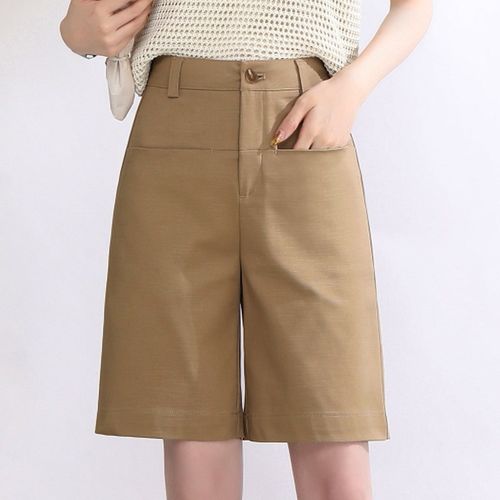 女士阔腿五分裤女夏2024高腰显瘦宽松西装短裤休闲直筒中裤5分裤