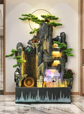 新品假山流水阳台摆件喷泉客厅鱼池风水轮酒店花园办公室大型落地