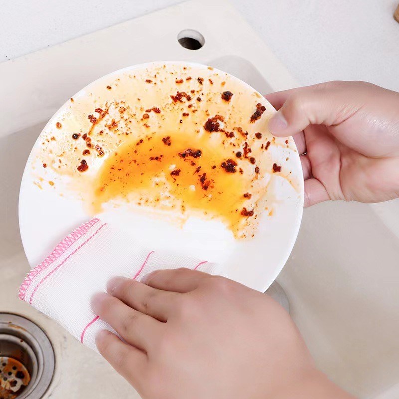 【小乐推荐】棉纱洗碗布 吸油百洁布5层夹棉抹布 吸水洗碗巾