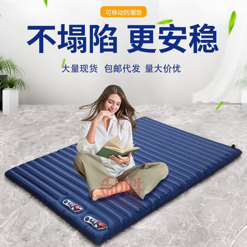 户外露营充气床垫打地铺家用双人气垫床折叠便携式帐篷野营充气床