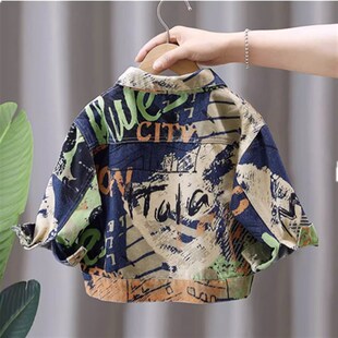 男童牛仔外套2024新款儿童洋气上衣服宝宝时髦帅气休闲春秋款潮酷