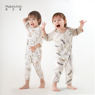 【呼吸凉感棉】儿童连体睡衣夏季薄款冰丝男女宝宝睡袋春秋家居服