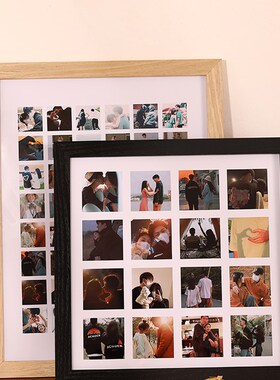 diy定制九9宫格相框洗照片做成纪念册七夕情侣礼物挂墙婚纱照画框