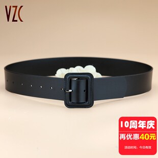 腰封女款真皮牛皮黑色简约百搭宽皮带装饰配裙子大衣毛衣风衣腰带