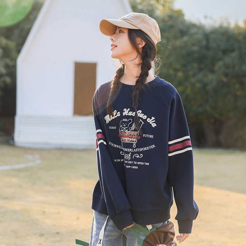 初中生卫衣春装少女孩高中学生长袖上衣大童春秋时尚运动休闲T恤