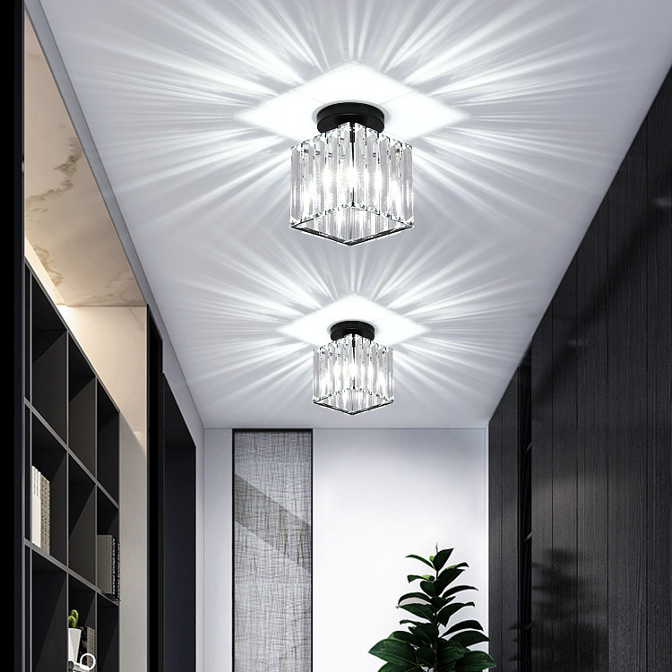 创意简约现代ledm过道灯走廊灯水晶个性玄关灯入户射灯吸顶阳台灯