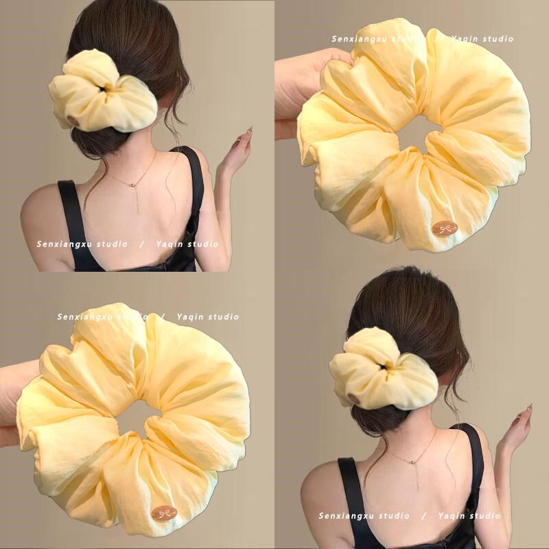 绵绵泡芙~超大号米白色云朵大肠发圈女高级感百搭头饰扎头发头绳