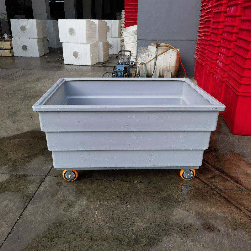 干湿洗涤布草车新款酒店客房衣物运输不锈钢推车500L滚塑异形