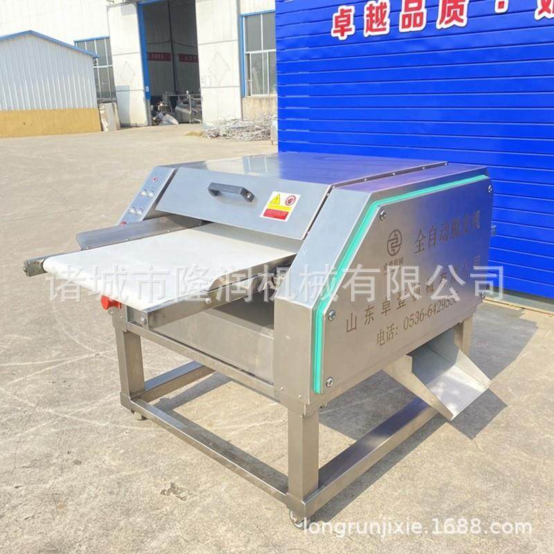 商用全自动鸡脖剥皮机 新款鸡腿琵琶腿去皮机 连续式鸡脖扒皮机