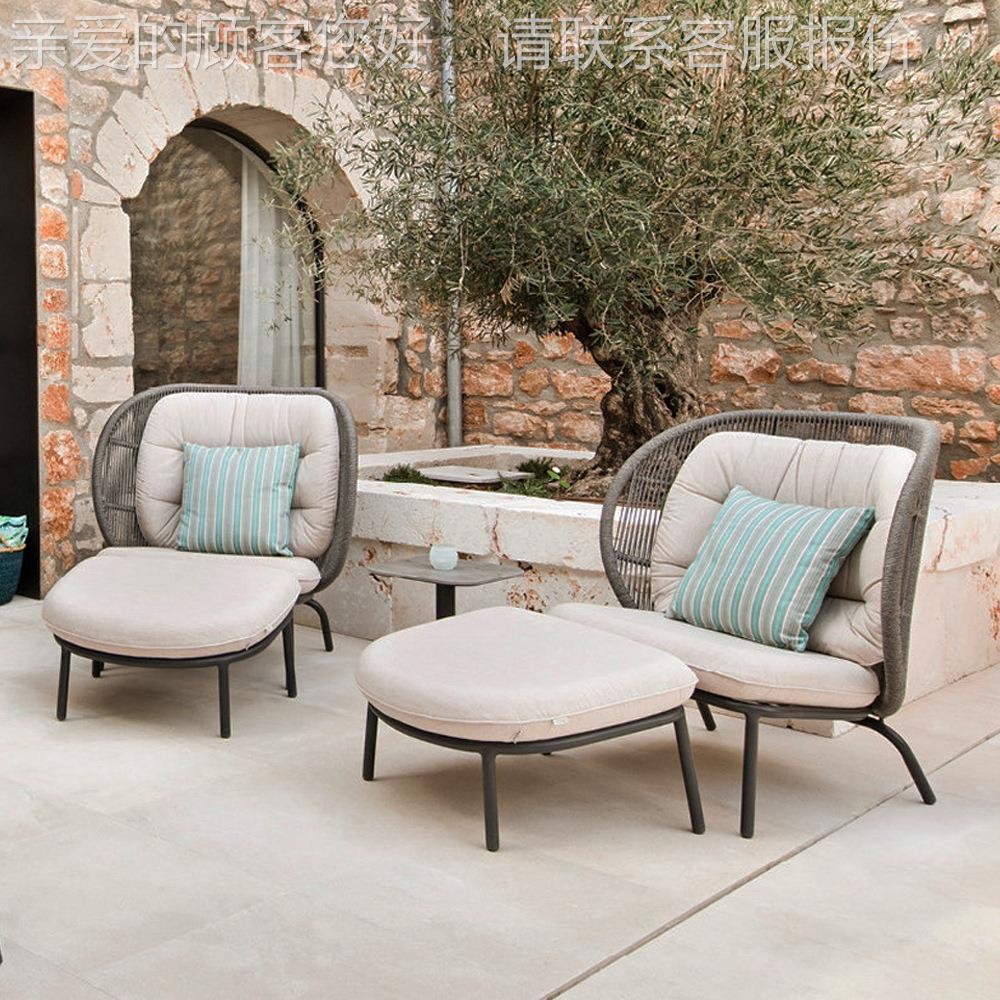 户外沙墅室发绳酒店花园编别庭院酒藤编家具阳台休闲藤椅外565沙