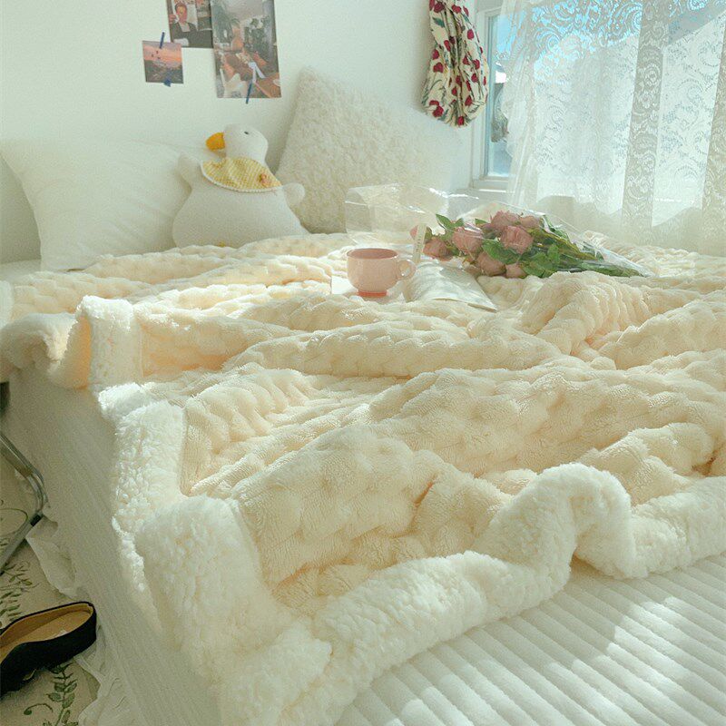 特别云朵绵绵简约柔软毛毯冬季加厚盖毯办公室毛绒绒午睡毯子