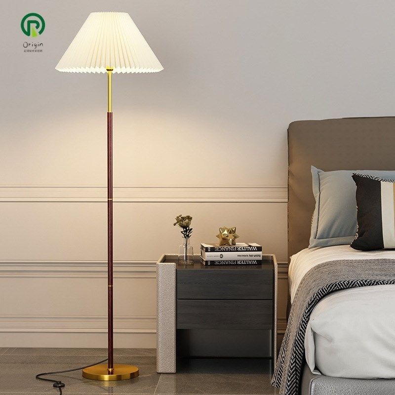 落地灯客厅沙发氛围灯百褶美式轻奢沙发边书房卧室床头立式灯具,家装灯饰光源,置物功能落地灯,淘宝优惠券,粉丝福利购,淘宝优惠卷