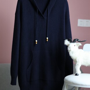 宝针牦牛绒加厚显瘦针织卫衣帽衫 秋冬连帽元 慵懒风 男女