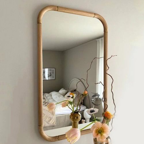 法式简约装饰镜壁挂式客厅背景墙创意玄关镜民宿镜卧室化妆台镜子
