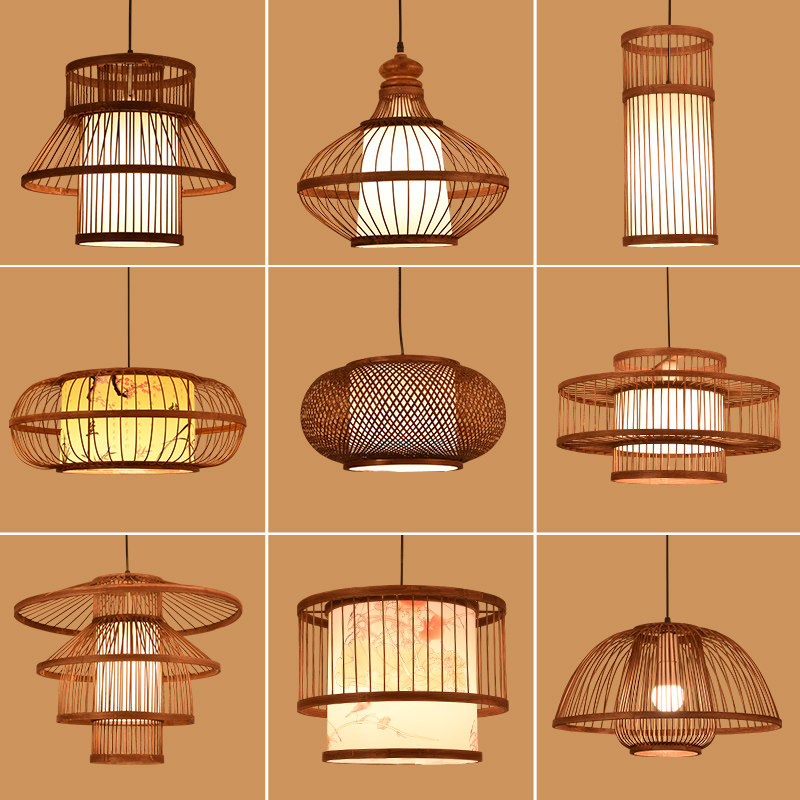 新中式复古风艺术竹艺吊灯餐厅包厢包间茶楼禅意仿古编织竹编灯笼,家装灯饰光源,餐厅吊灯,淘宝优惠券,粉丝福利购,淘宝优惠卷