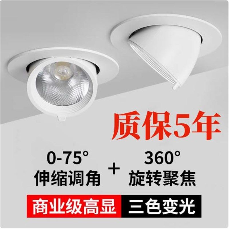 象鼻灯服装店专用led射灯嵌入式筒灯婚纱店酒店商场店铺展厅防眩,家装灯饰光源,嵌入式射灯,淘宝优惠券,粉丝福利购,淘宝优惠卷