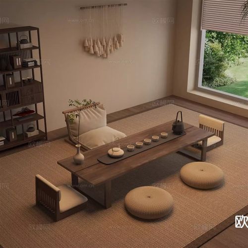 阳台榻榻米茶桌日式禅意矮茶桌茶台炕桌新中式黑胡桃木实木小茶几