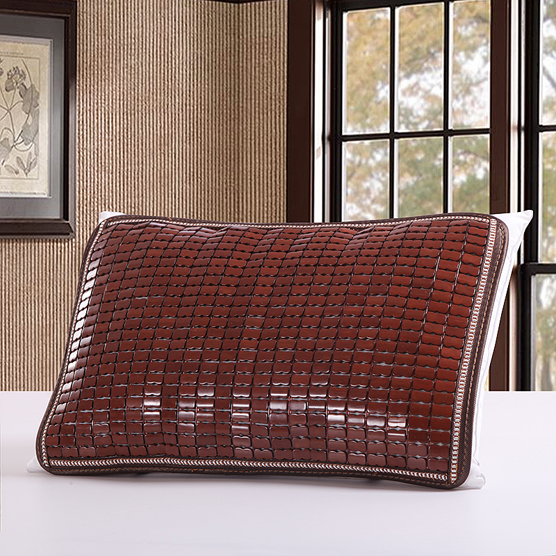 夏季窄边碳化麻将席枕片 凉席枕巾 麻将凉席枕头套 枕头 单人枕垫