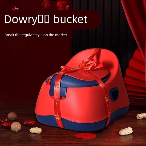 子孙桶结婚用的婚庆陪嫁乔迁塑料小马桶婴幼儿宝宝创意迷你红色桶