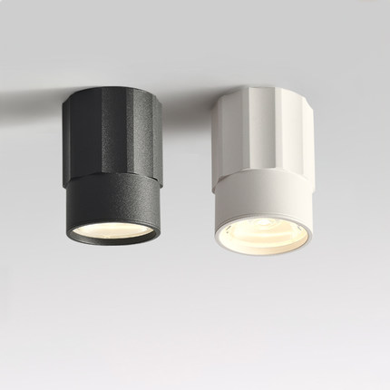 北欧明装LED筒灯射灯 轻奢家用过道灯天花灯卧室客厅无主灯吸顶灯