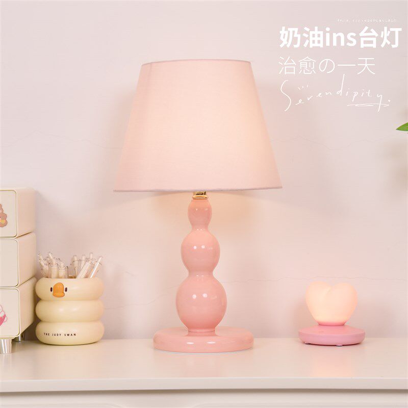 奶油公主风台灯女孩儿童房卧室床头柜灯2025新款高级感氛围小夜灯,家装灯饰光源,装饰台灯,淘宝优惠券,粉丝福利购,淘宝优惠卷
