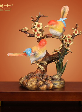 《喜上眉梢》全铜喜鹊登梅摆件新中式样板房摆设乔迁新居结婚礼物