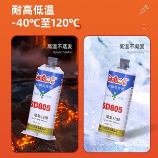 三岛SD805环氧树脂ab胶结构胶全透明水晶玻璃5min快干50g厂家