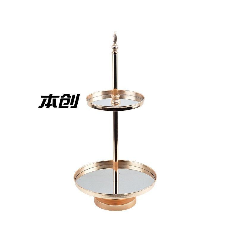 婚庆装饰甜品套双层生日蛋糕架下午茶点心糕点甜品托盘冷餐展示架