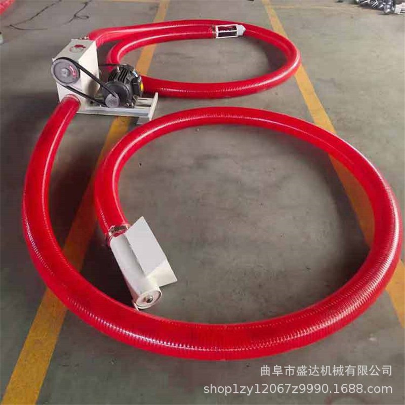 家用弹簧蛟龙软管吸粮机4寸5米软管抽料机红色牛筋管吸料机