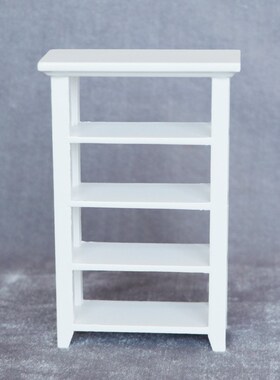 1:12娃娃屋dollhouse迷你家具ob11食玩模型配件白色花架四层