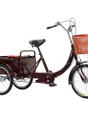 新款老人脚踏成年人力三轮车自行休闲出行车买菜车老步三轮车脚蹬