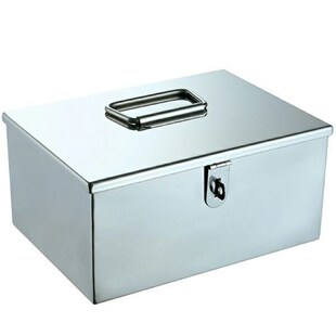 不锈钢存钱罐箱儿童男孩储钱罐有进有出手提大号带锁收纳盒收钱箱