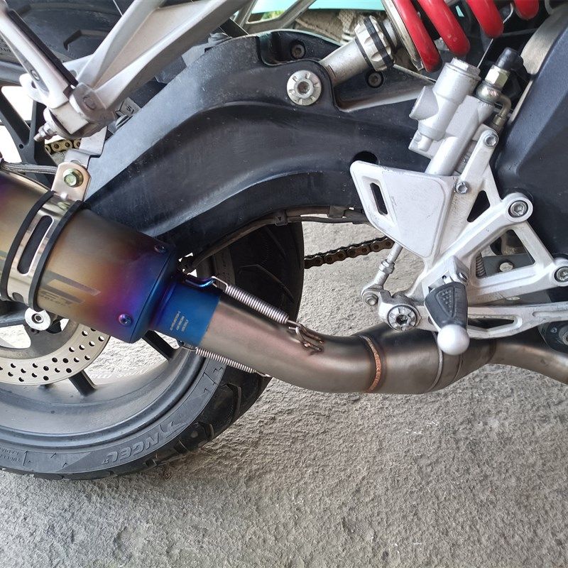 摩托车黄龙600 BN600改装侧排回压鼓中段 搭配AR SC 吉村排气管