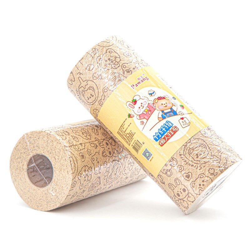 印花竹纤维懒人抹布家用可重复水洗大卷加厚懒人抹布厨房清洁抹布