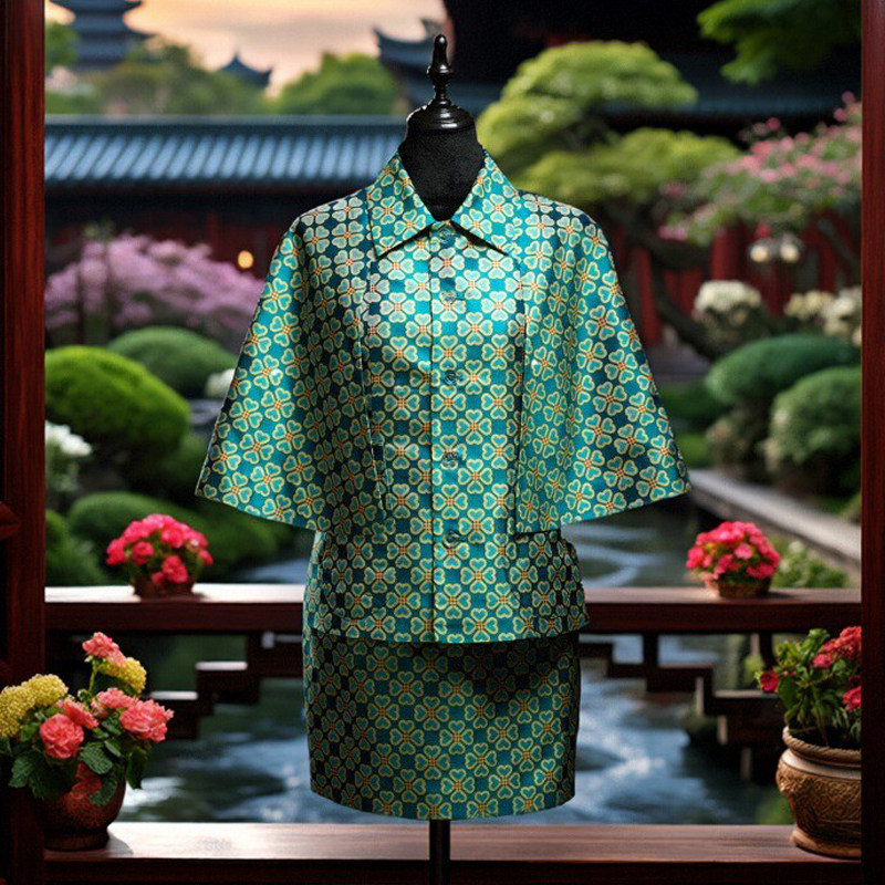 原创蜀锦桑蚕丝两件套N3106S