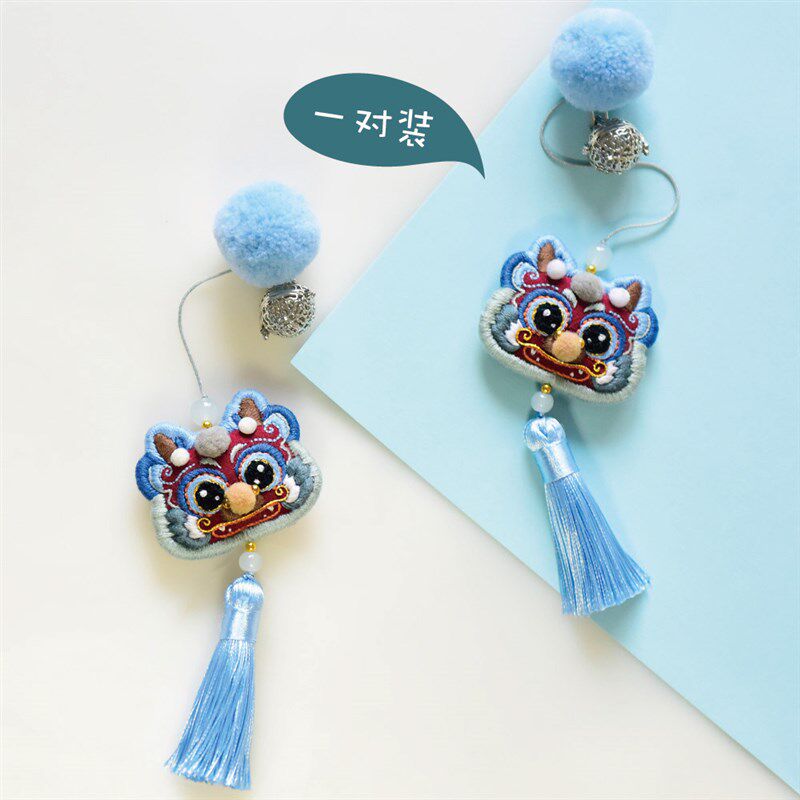 刺绣diy材料包生肖龙手工香囊国风车挂I手机链挂件送男友情侣礼物