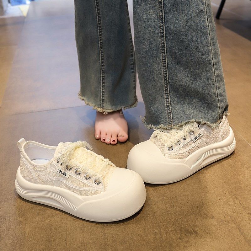 厚底帆布小白鞋女2l025夏季新款百搭增高透气蕾丝网面休闲运动板,女鞋,时尚休闲鞋,淘宝优惠券,粉丝福利购,淘宝优惠卷